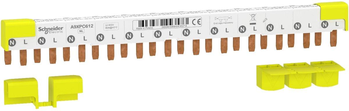 Acti9 Kammschiene GELB 1+N für 80 A - 12 Module