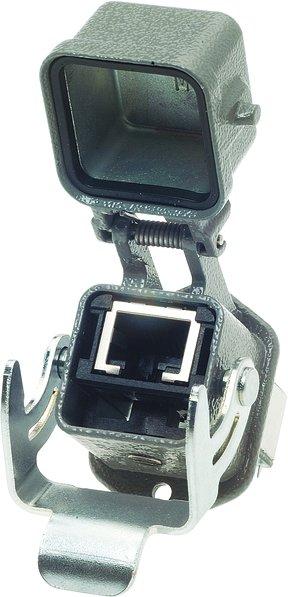 Steckverbinder RJ45 Cat5 - 8 Kontakte Baugröße Han 3 A mit Kappe IP65 IP67