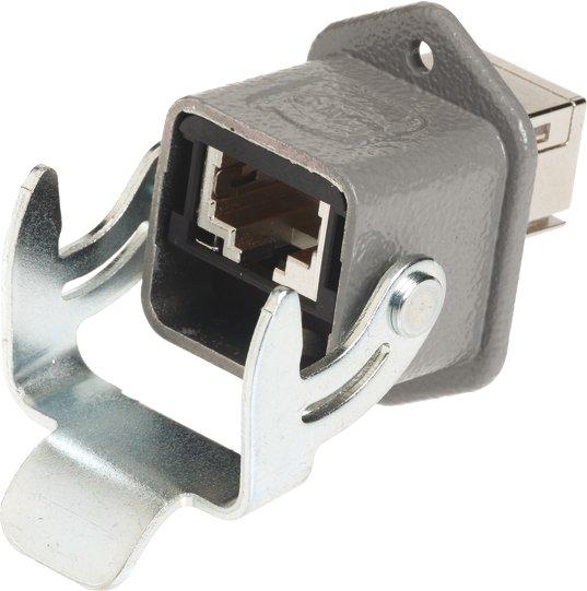 Steckverbinder RJ45 10G Cat6 - 8 Kontakte Baugröße Han 3 A IP65 IP67