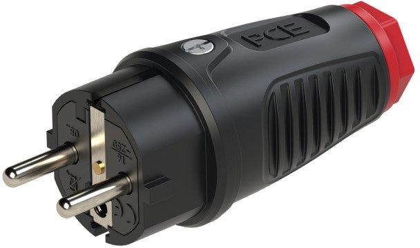 Taurus2 Vollgummistecker schwarz/rot 16A IP54 2-fach Schutzleitersystem