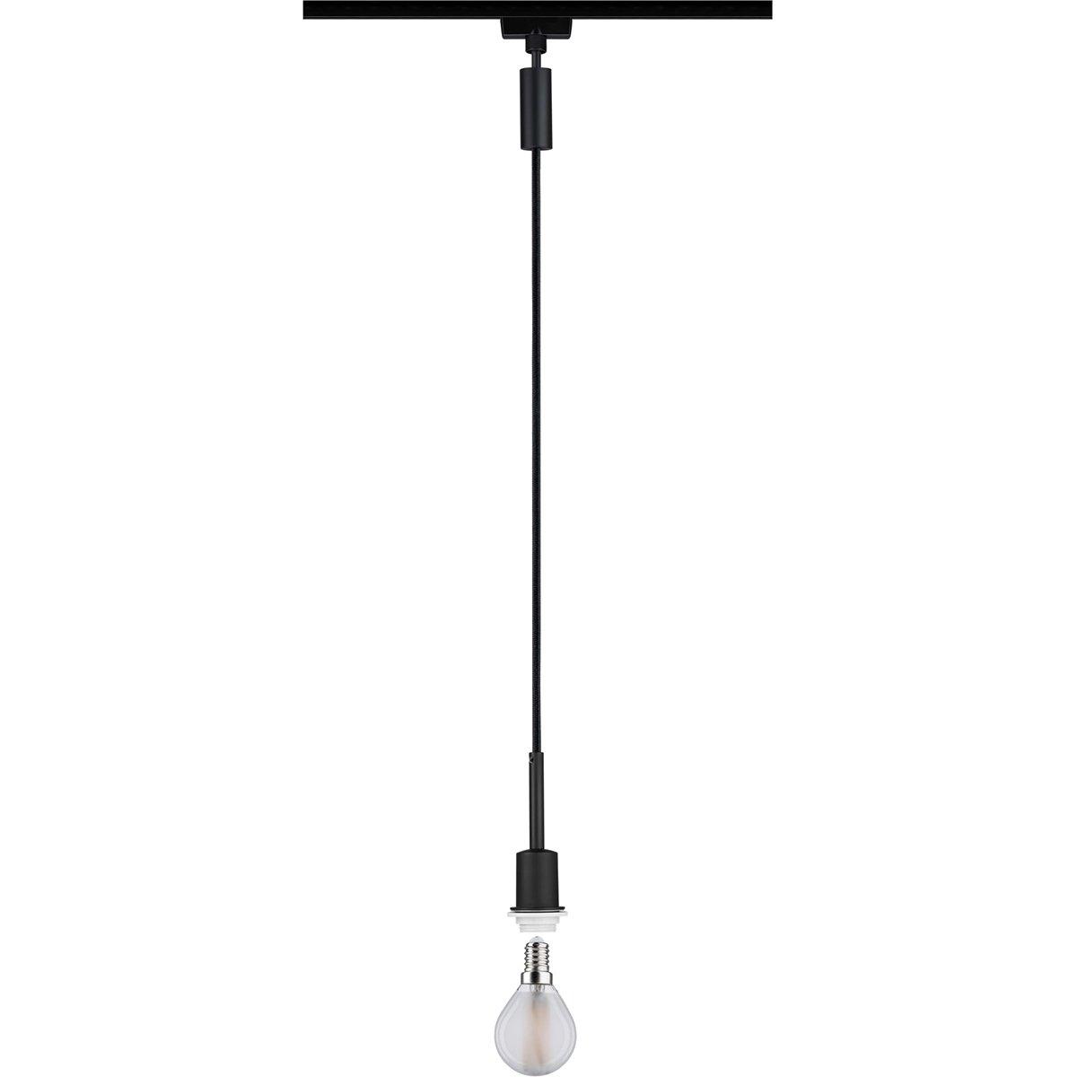 URail DecoSystems Pendel max 1x20W E14 Schwarz matt, Stoffkabel