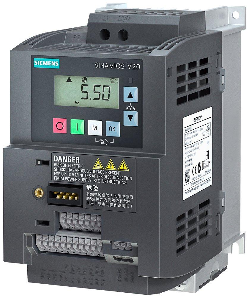 SINAMICS V20 1 AC 200-240 V - 10/+ 10 % 47-6 1,1 kW mit 150 % Überlast 60 Sek