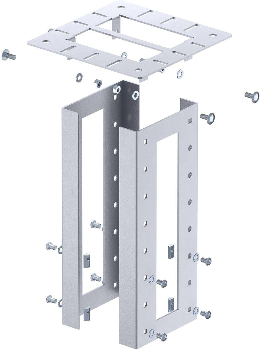 Deckenbefestigung für Industriesäule St weißaluminium 9006