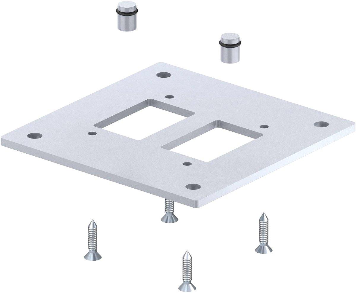 Bodenplatte für Industriesäule 250x250x8mm St weißaluminium 9006