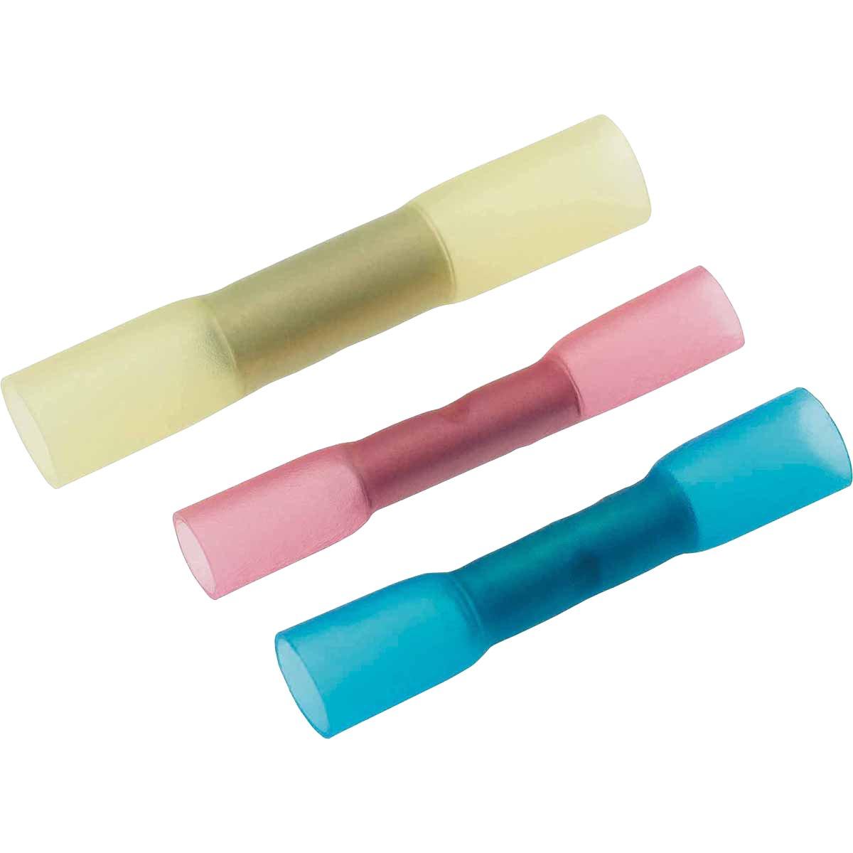 Stoßverbinder mit Schrumpfisolation blau
