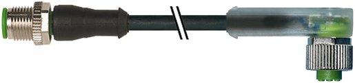 M12 Stecker gerade auf M12 Buchse gewinkelt LED 5-polig 5x0,34mm² 1,5m