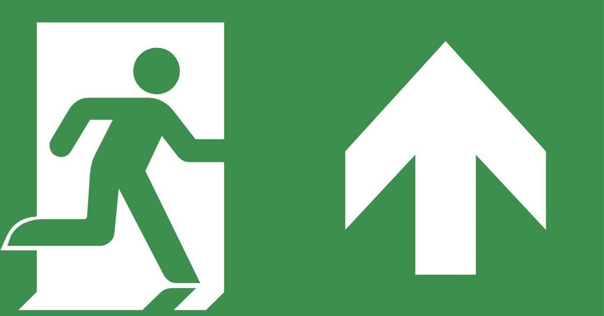 Piktogramm Set für NEL-3 Notleuchte mit Pfeil unten oben links rechts blind