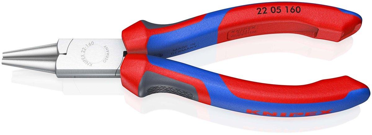 Rundzange mit Mehrkomponenten-Hüllen verchromt 160 mm