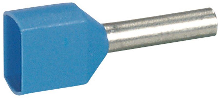 Zwillings-Aderendhülsen Starfix f. Leiterquers. 2 x 0,75 mm² blau isoliert lose