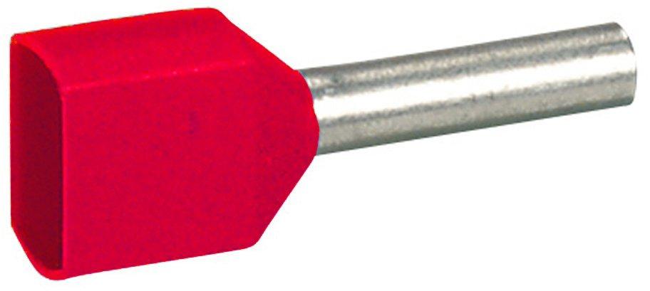 Zwillings-Aderendhülsen Starfix f. Leiterquers. 2 x 1 mm² rot isoliert lose