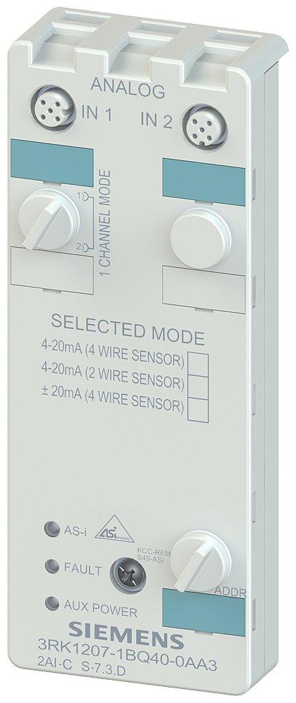 AS-I Kompaktmodul IP67 analog 2AE Zahlenformat S7 2xEing. (M12) 4-20mA
