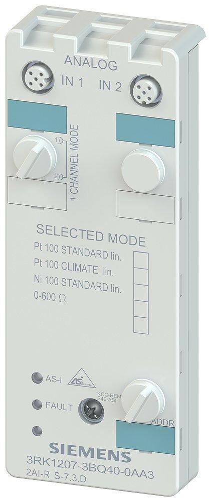 AS-I Kompaktmodul IP67 analog 2AE Zahlenformat S7 2xEing. (M12) PT100 LIN.