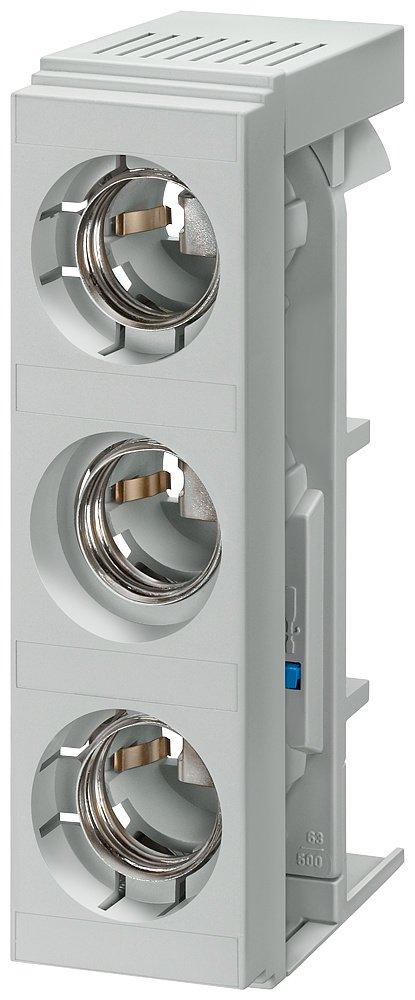 DIAZED-ReiterSockel SR60 3P, DIII, 63A, 500V für 5/10 mm-Sammelschienen