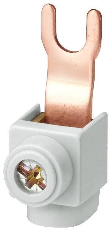 Einspeiseklemme isoliert für 1,5mm2 bis 25mm2 in Gabelschuhausführung
