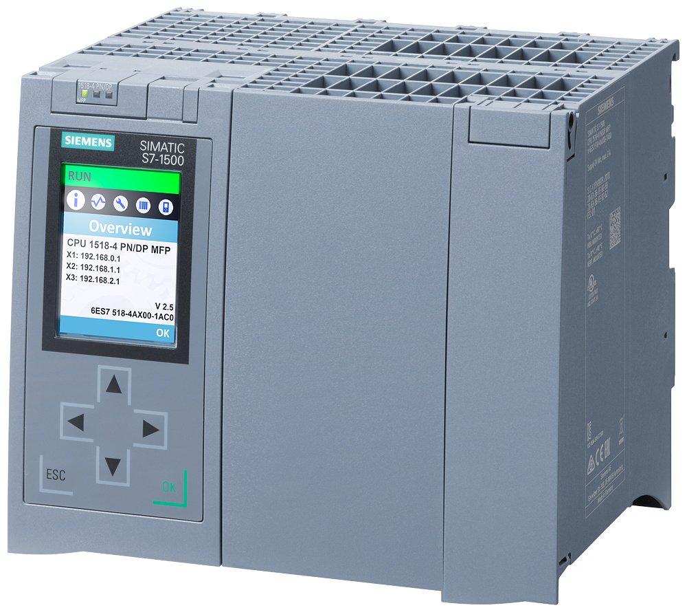 SIMATIC S7-1500 CPU 1518-4 PN/DP MFP inklusive C/C++ RT und OPC UA RT Lizenz