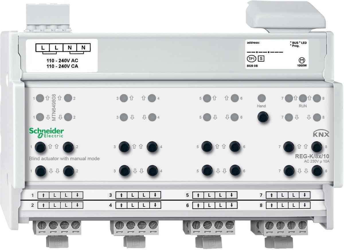 Jalousieaktor REG-K/8x/10 mit Handbetätigung - lichtgrau