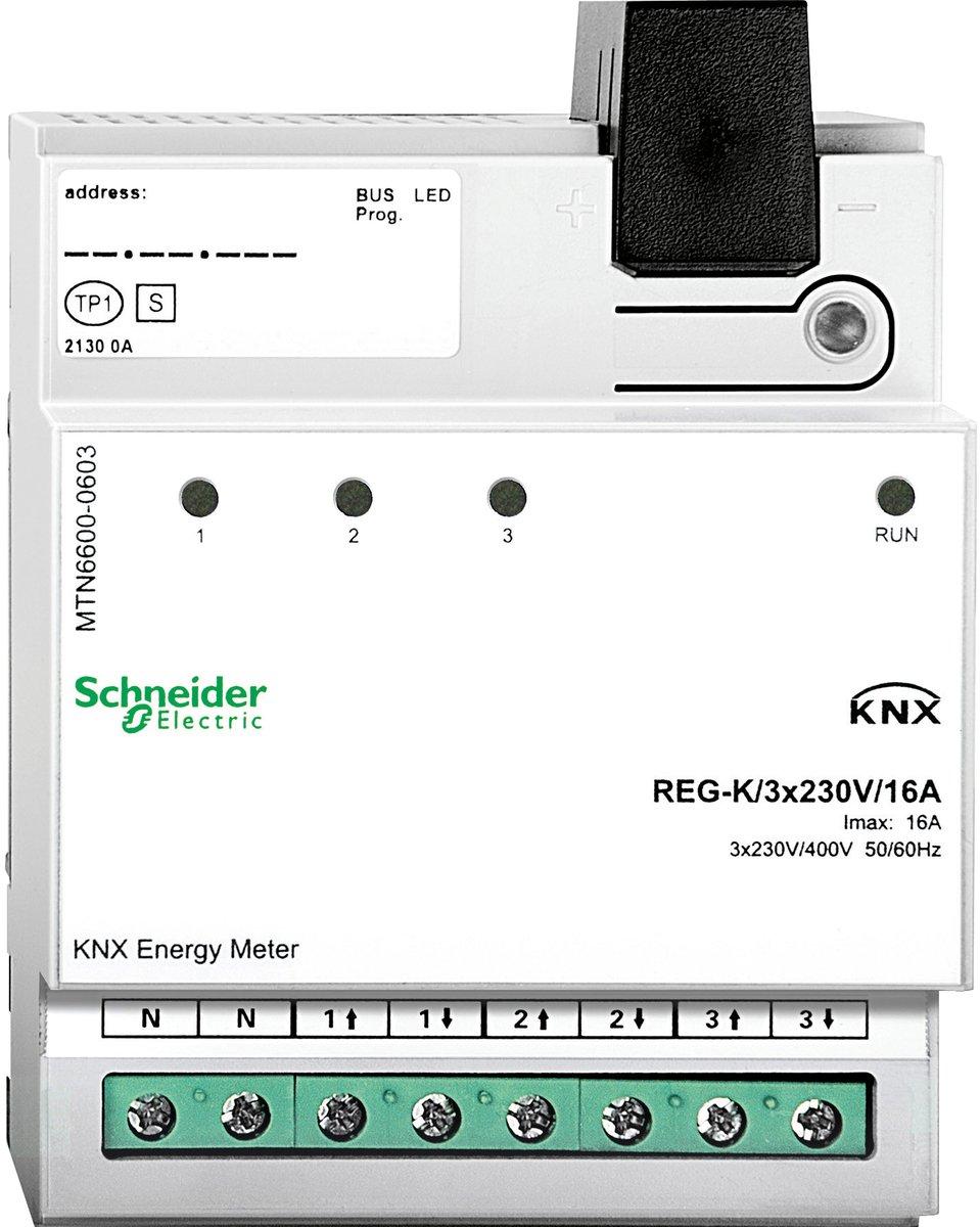 KNX Energiezähler, REG-K/3x230 V/16 A - lichtgrau