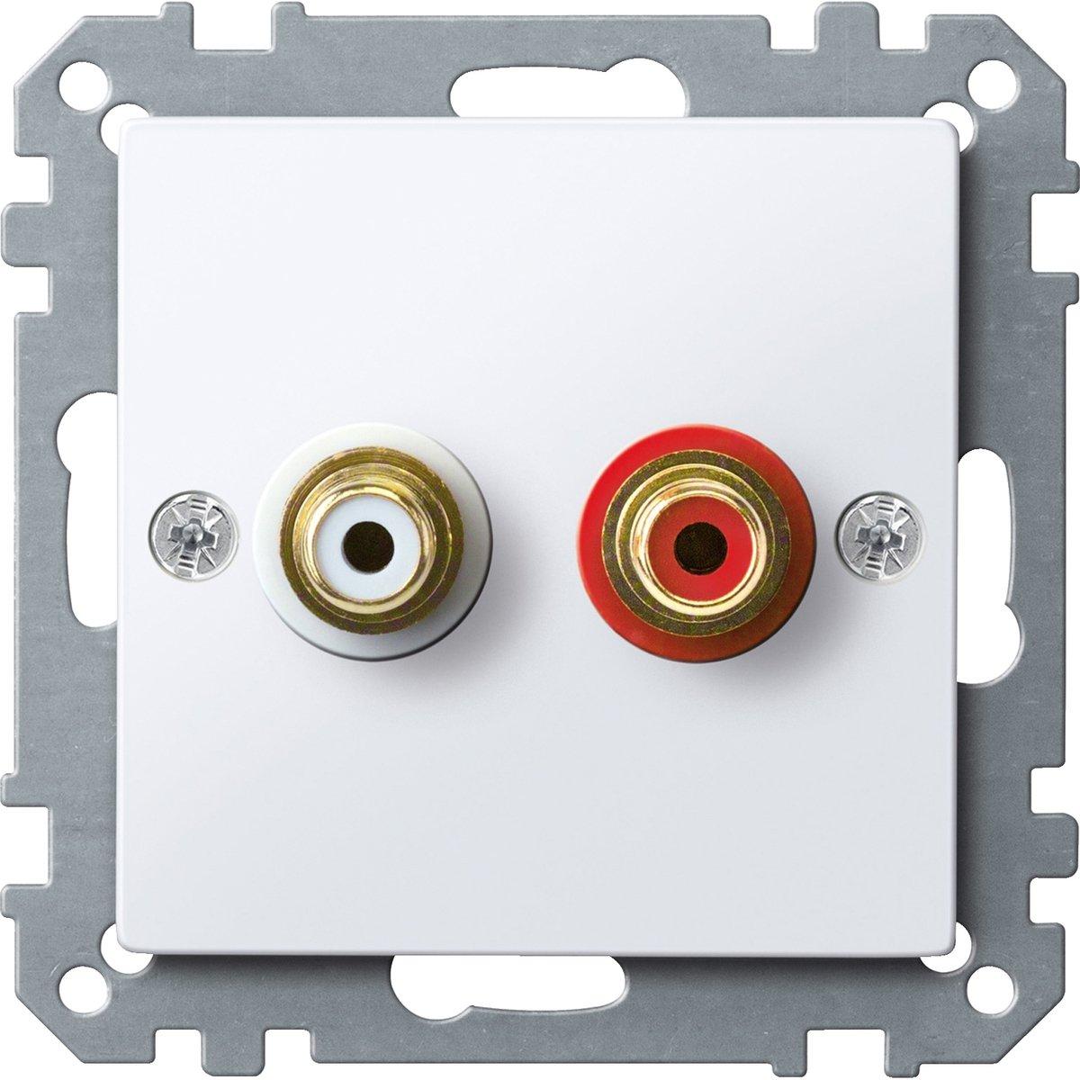 Steckdose für Audio Anschluss aktivweiß glänzend System M