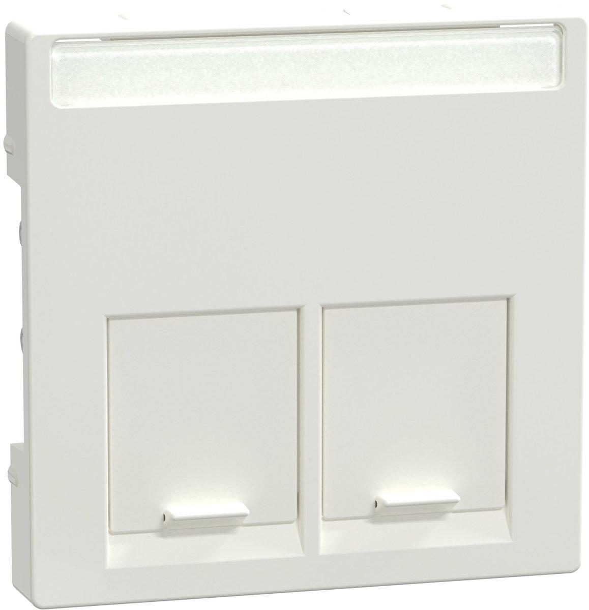 Zentralplatte für Schneider Electric-Connector 2-fach polarweiß glänz. System M