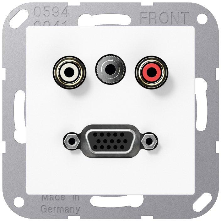 Cinch Audio Miniklinke&nbsp;3,5&nbsp;mm und VGA Tragring Schraubbefestigung bruchsicher