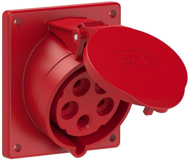 Anbaudose schräg 32A 5p 6h IP44/54 (Flansch 92x100 - Lochabstand 77x85)