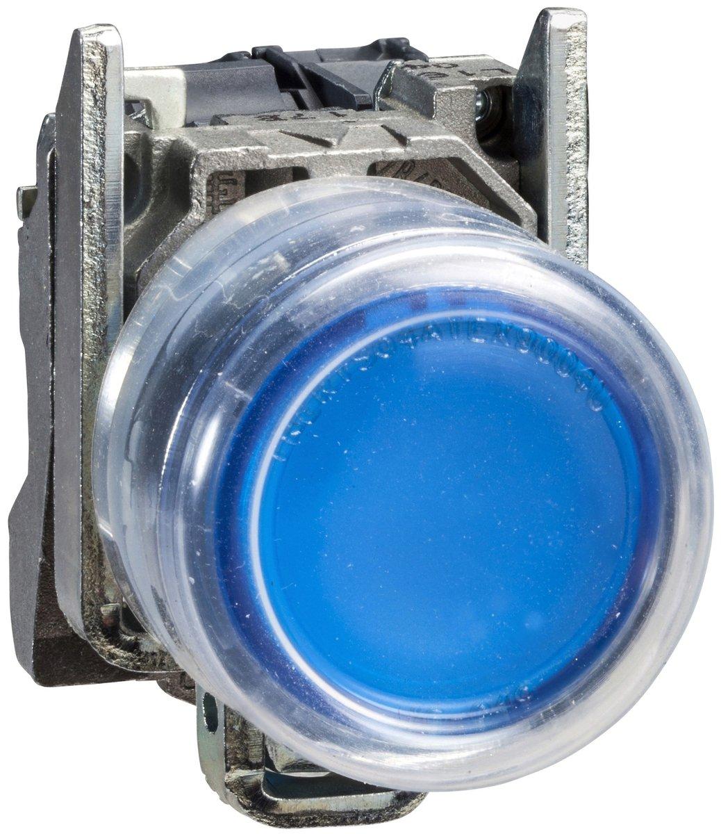 Leuchtdrucktaster Harmony XB4 Metall 22mm blau unbeschriftet tastend Schutzkappe