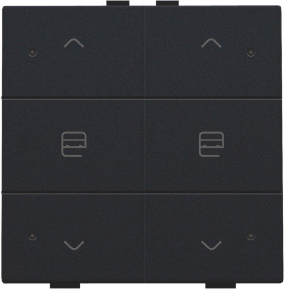 Zweifach-Taster mit LED für Niko Home Control schwarz coated