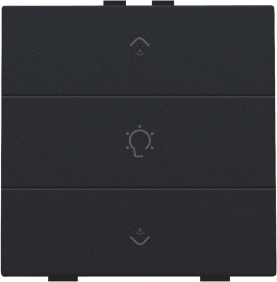 Einfach-Dimmersteuerung für Niko Home Control mit LEDs schwarz coated