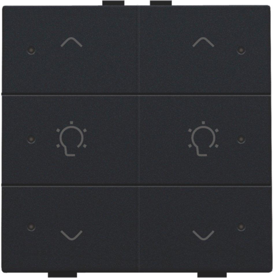 Doppel-Dimmersteuerung mit LED für Niko Home Control schwarz coated