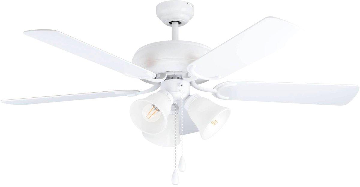 LAS PALMAS Deckenventilator mit Licht 63W AC Ø1320mm 3xE27 max. 40W silber