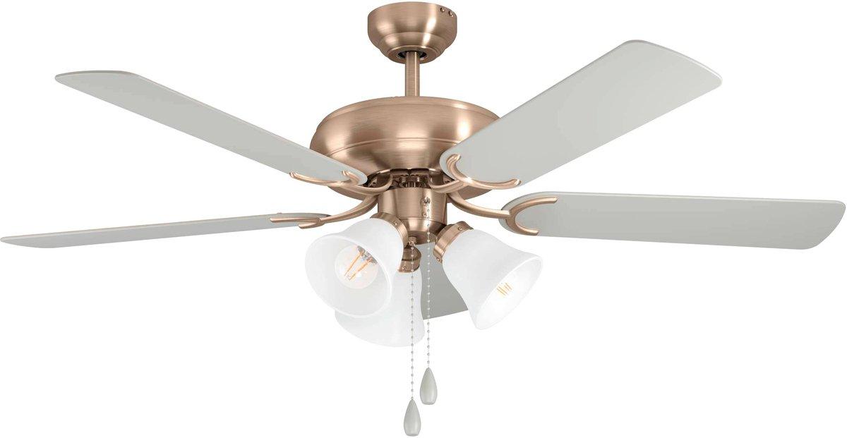 LAS PALMAS Deckenventilator mit Licht 63W AC Ø1320mm 3xE27 max. 40W ni-matt