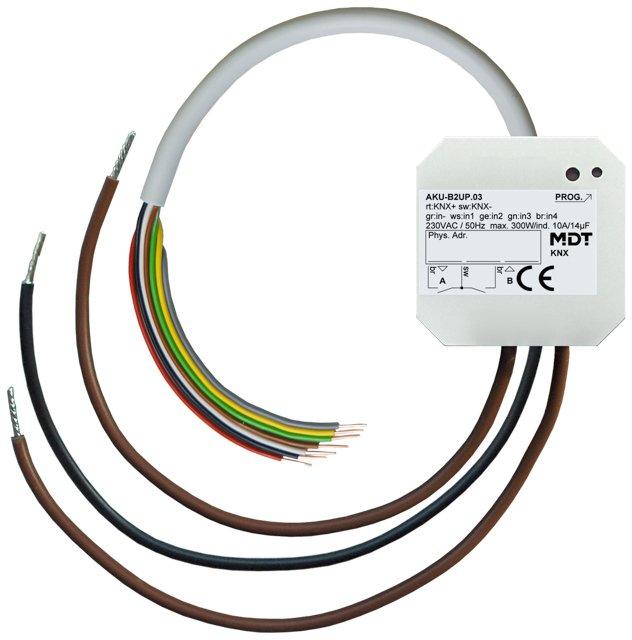 KNX Universalaktor 2-fach UP 10&nbsp;A 230&nbsp;V&nbsp;AC 14&nbsp;µF 2 EVG mit 4 Binäreingängen