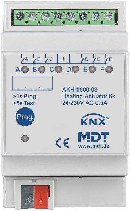 KNX Heizungsaktor 6-fach 3TE REG 24-230&nbsp;V&nbsp;AC