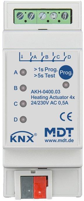 KNX Heizungsaktor 4-fach 2TE REG 24-230&nbsp;V&nbsp;AC