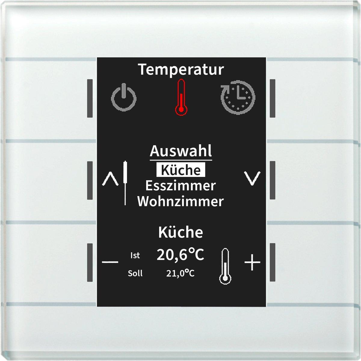 KNX Glas Bedienzentrale Smart mit Farbdisplay Weiß