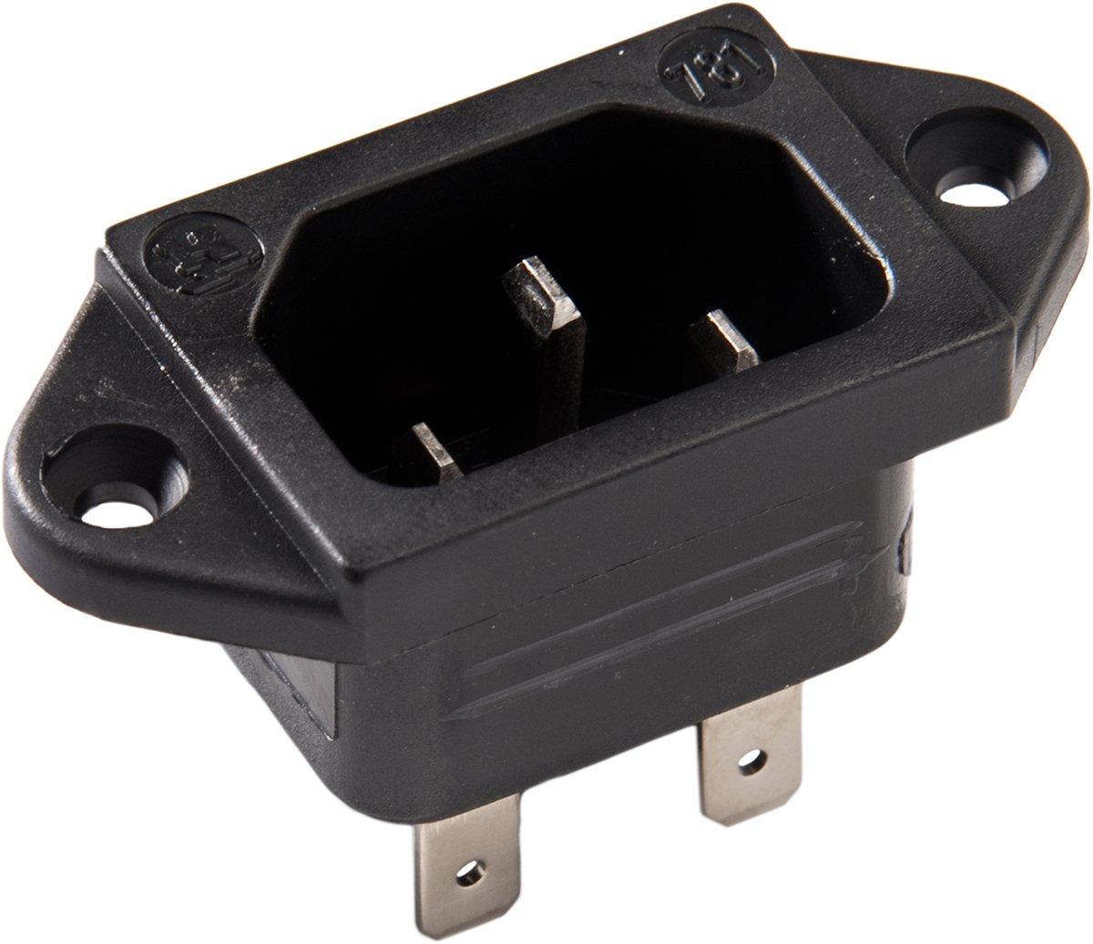 Kaltgeräte-Einbaustecker C14 70°/10A SA4.8mm