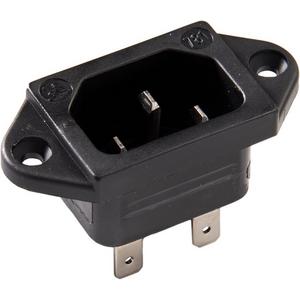 Kaltgeräte-Einbaustecker C14 70°/10A SA4.8mm