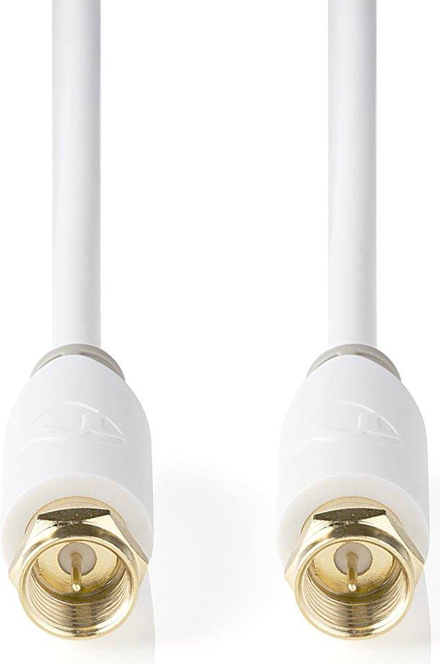 Satelliten- und Antennenkabel F-Stecker an F-Stecker 3,0 m Weiß