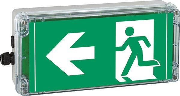 EXIT 2(ARROW 9 clock) PL acc.. ISO 7010