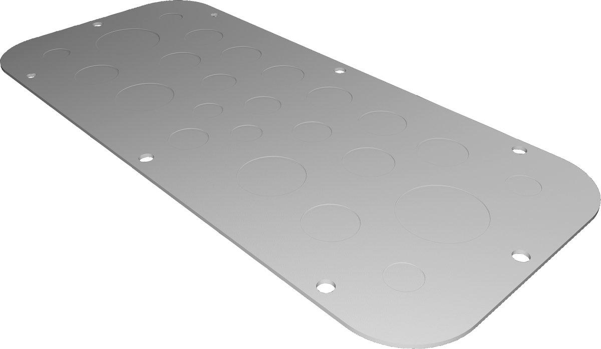 Metall-Flanschplatte mit metrischer Vorprägung, für AX, Größe 2, BT 339x149 mm