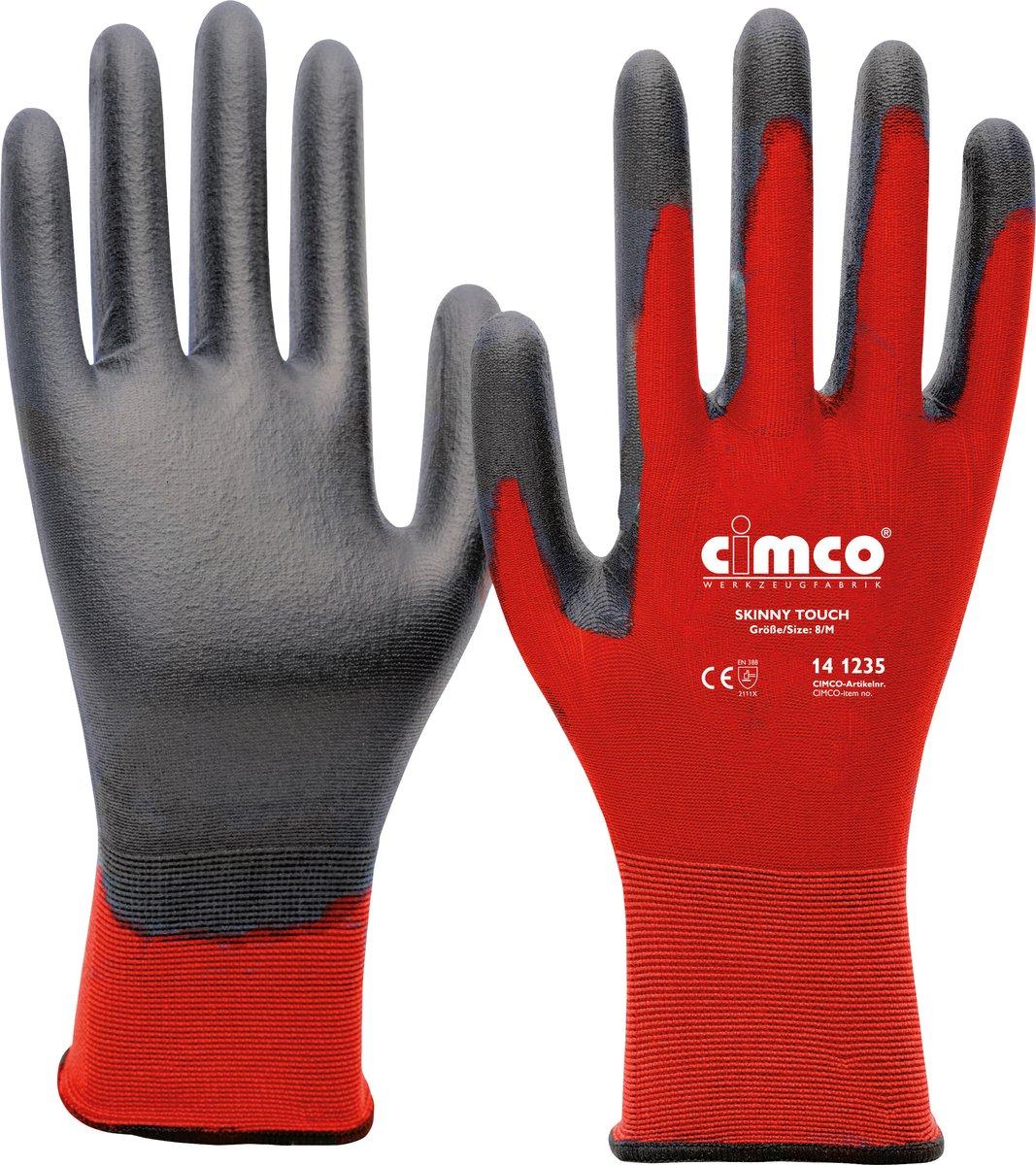 Arbeitshandschuh "Skinny Touch" grau/rot, Größe 10/XL