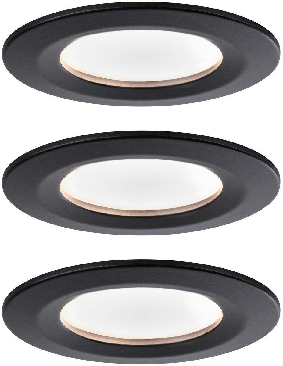Einbauleuchte Set Nova Coin rund starr LED 3x6W 2700K 230V Schwarz
