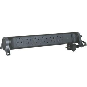 Drehbare Steckdosenleiste 6x Steckdose, SPD, 1,5m Kabel schwarz