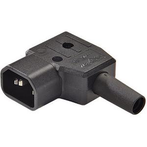 Geräteanschlussstecker 70°/10 A mit Schutzkontakt und Knickschutztülle