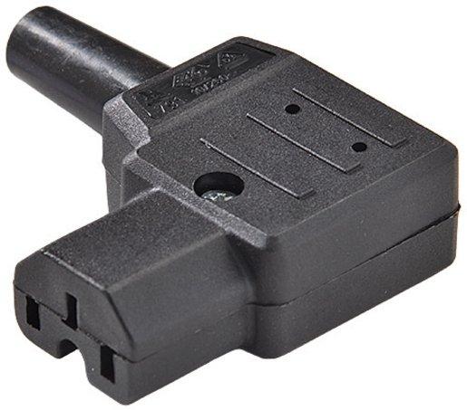 Gerätesteckdose 120°/10 A mit Schutzkontakt und Knickschutztülle
