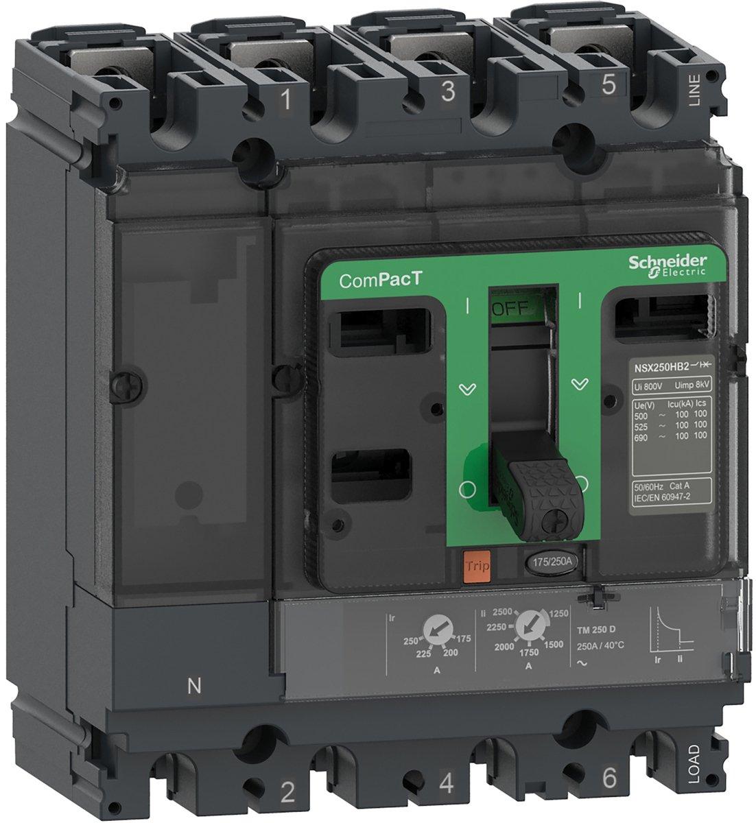 Kompaktleistungsschalter ComPacT NSX160B mit TM160D 4P4D 112-160A,25kA/415V AC
