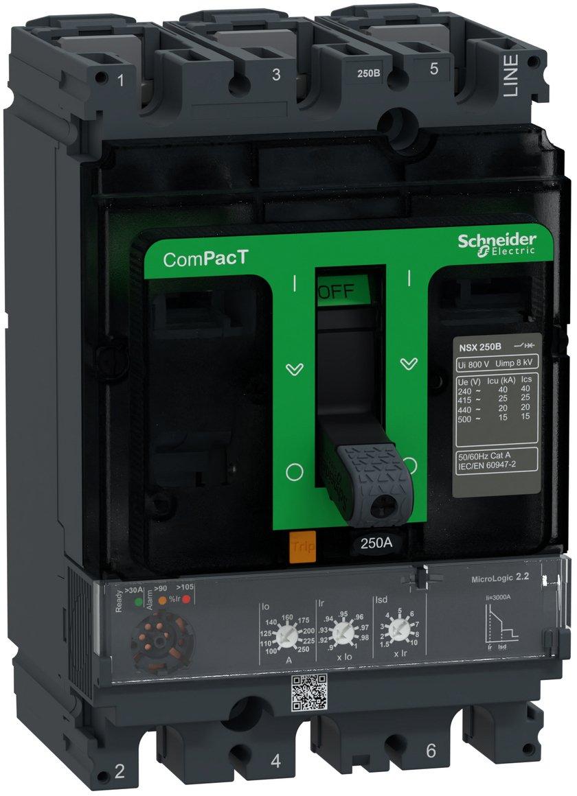 Kompakt ComPacT NSX250B mit Micrologic 2.2 3P3D 90-250A,25kA/415V AC