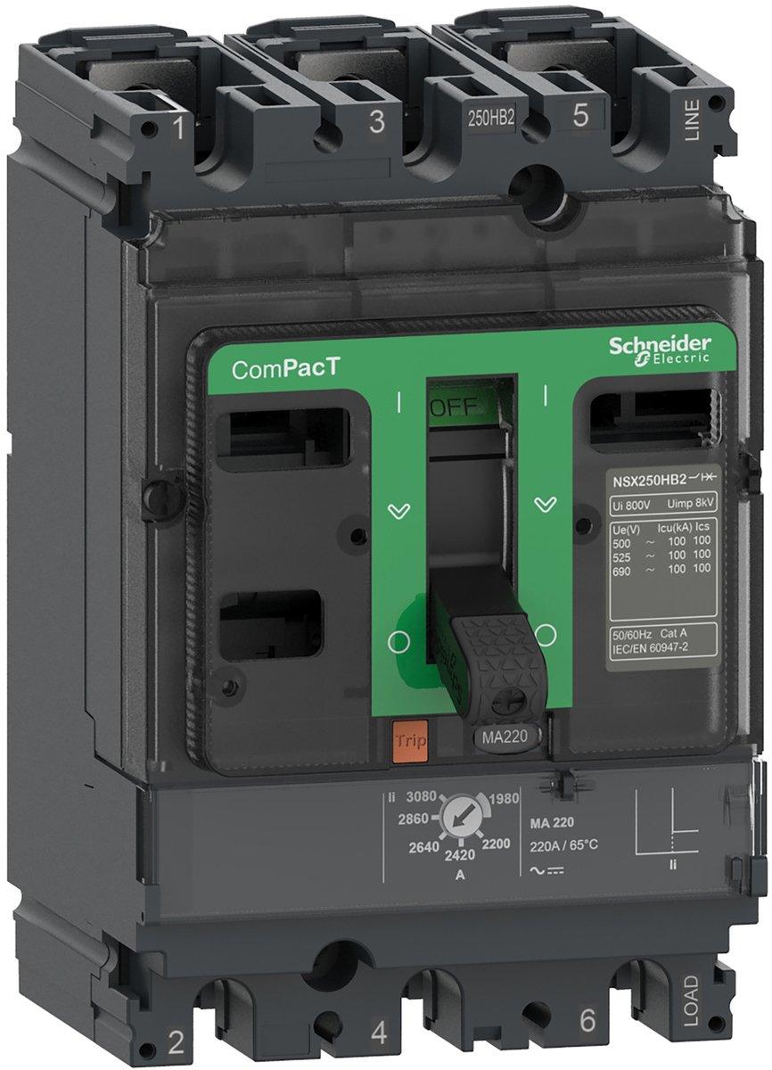 Kompaktleistungsschalter ComPacT NSX250N mit MA220 3P3D 220A 50kA/415V AC