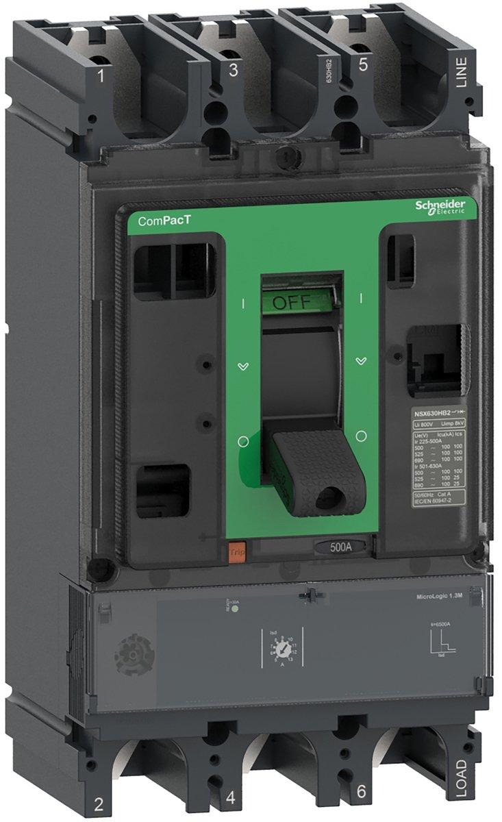 Kompaktleistungsschalter ComPacT NSX630F mit Micrologic 1.3M 3P3D 500A, 36kA