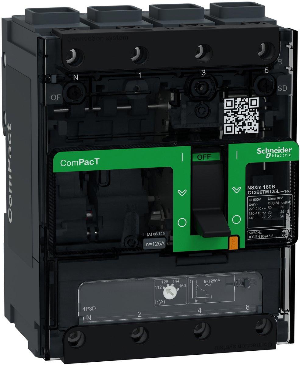 Kompaktleistungsschalter ComPacT NSXm 125A TM125D 4P3D 25kA/415V EverLink